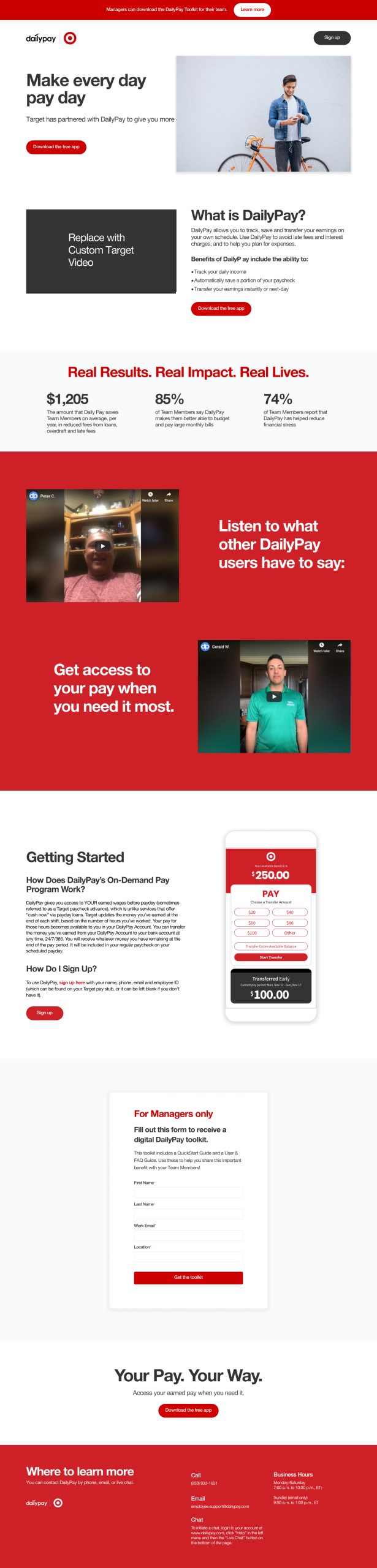 Target – Landing Page V2 Option 2